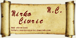 Mirko Civrić vizit kartica